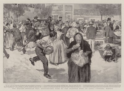 The Spanish-American War, distributing Food to the Starving Poor at Santa Cristina, Madrid by Frank Craig